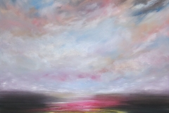 WET SAND AND SUNSET - OIL ON BOARD